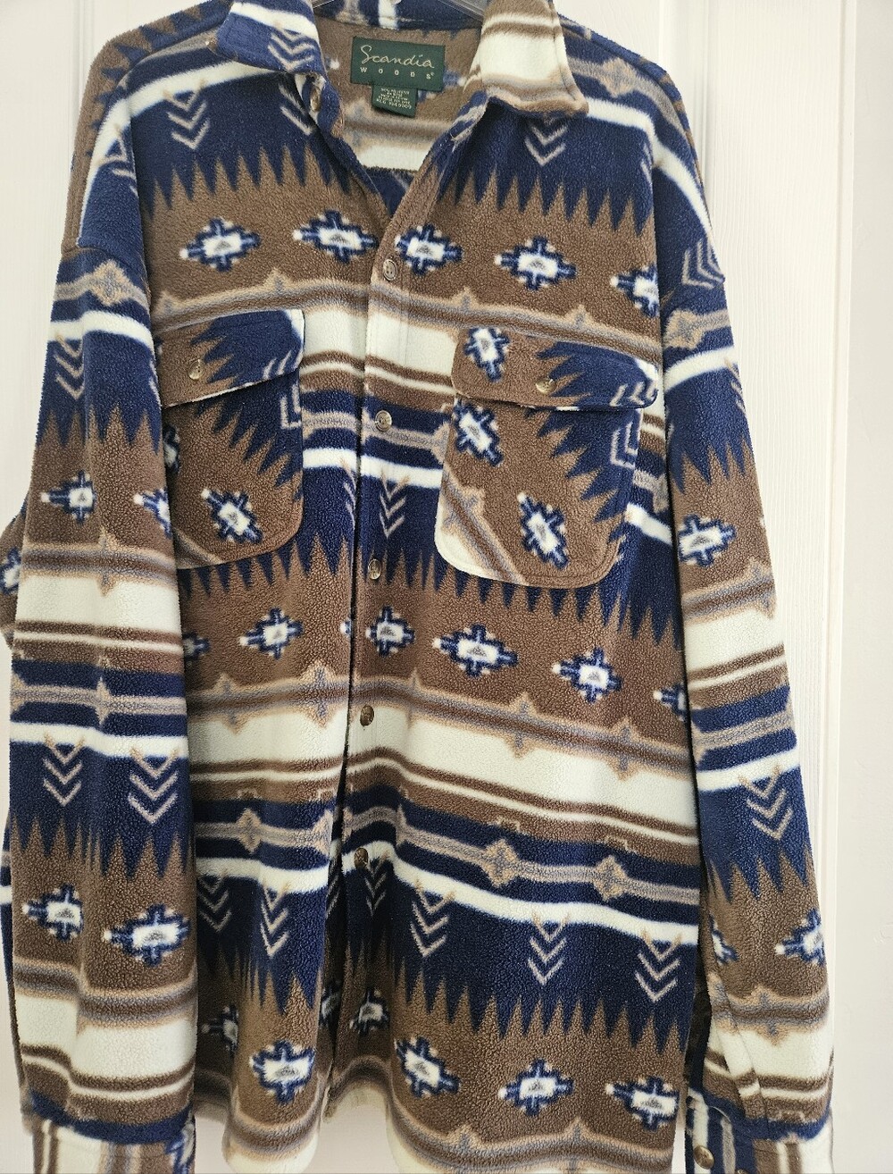 Scandia Outdoors Aztec Fleece Jacket - Brown/White/Navy